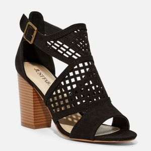 New in Box. Black Cage Style Sandals